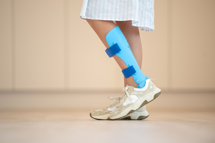 Genouillère orthopédique portée